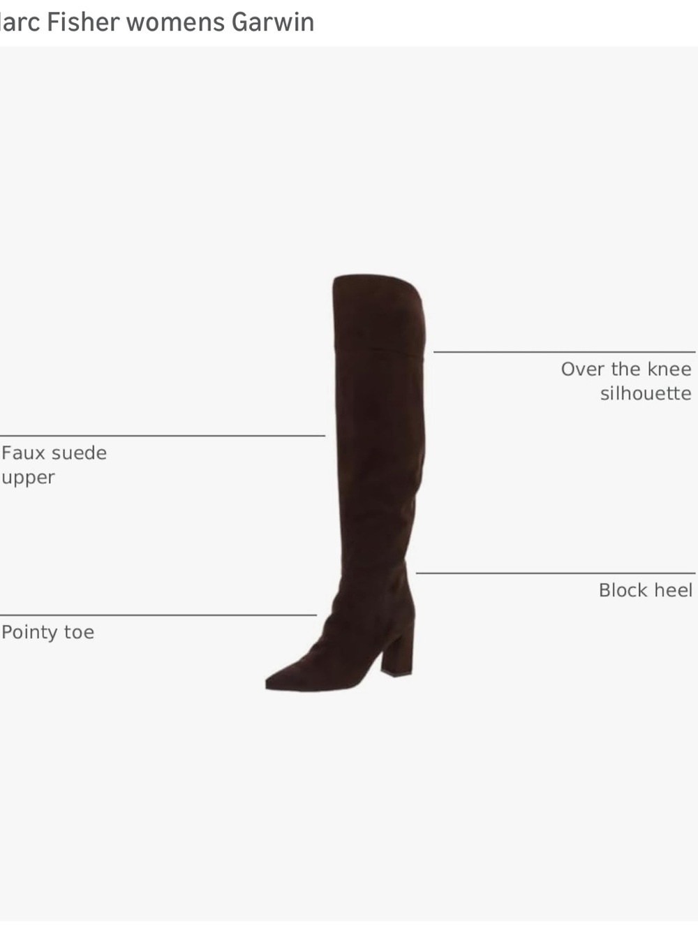 Marc Fisher Chocolate Brown Suede Over-the-Knee Block Heel Boots